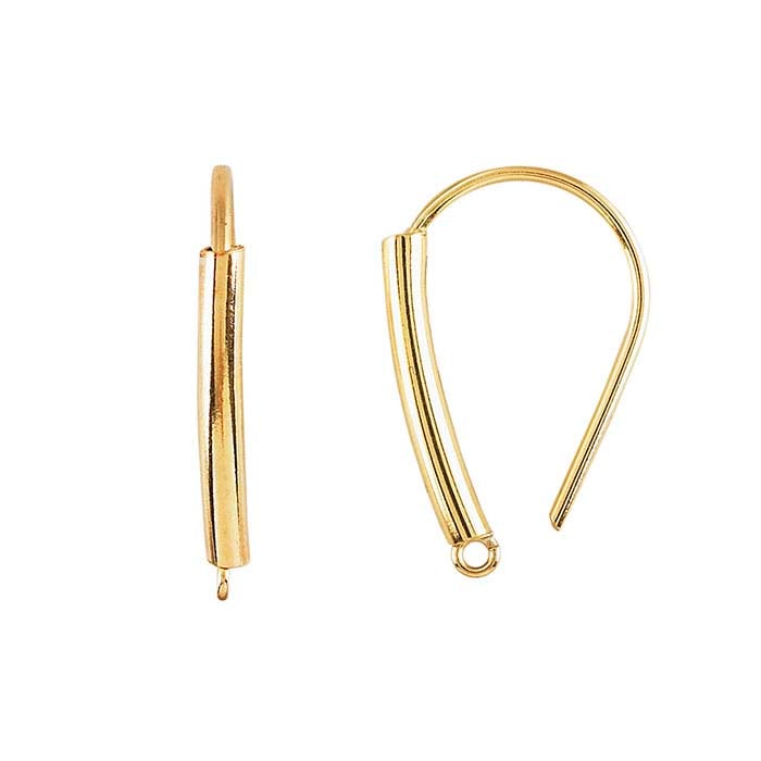 Filo per Orecchio con Anello Chiuso in Tubo Riempito in Oro Giallo 14/20