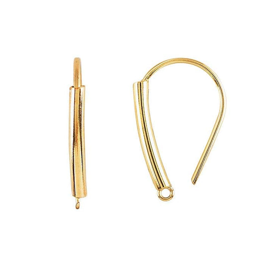 Filo per Orecchio con Anello Chiuso in Tubo Riempito in Oro Giallo 14/20