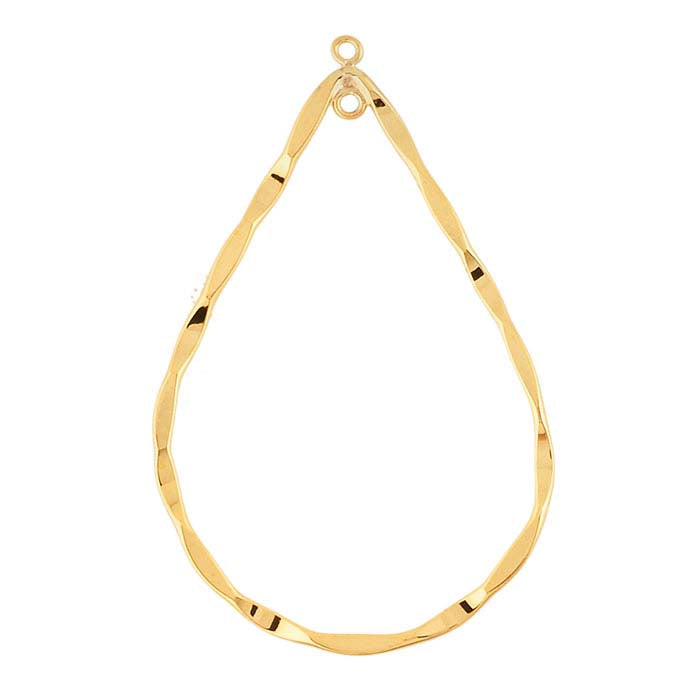 14/20 Yellow Gold-Filled Wavy Teardrop Component