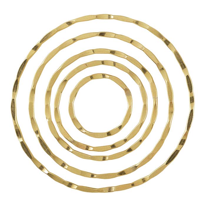Set di Componenti Rotondi Concentrici Dapped in Oro Giallo 14/20 Gold-Filled