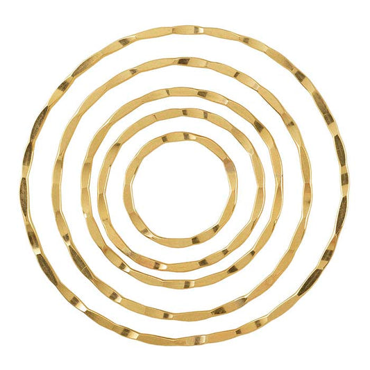 14/20 Geel Goud Gevuld Dapped Concentisch Rond Componenten Set