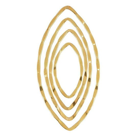 14/20 Yellow Gold-Filled Hammered Concentric Marquise Component Set