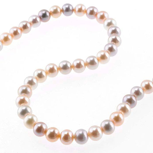 Freshwater Cultured 6–7mm Round Pearl Strand, Pink, Peach, and Lavender, A-Grade