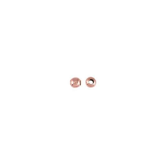 14/20 Roséguld Fyllt 2mm Rund Sömlös Pärla