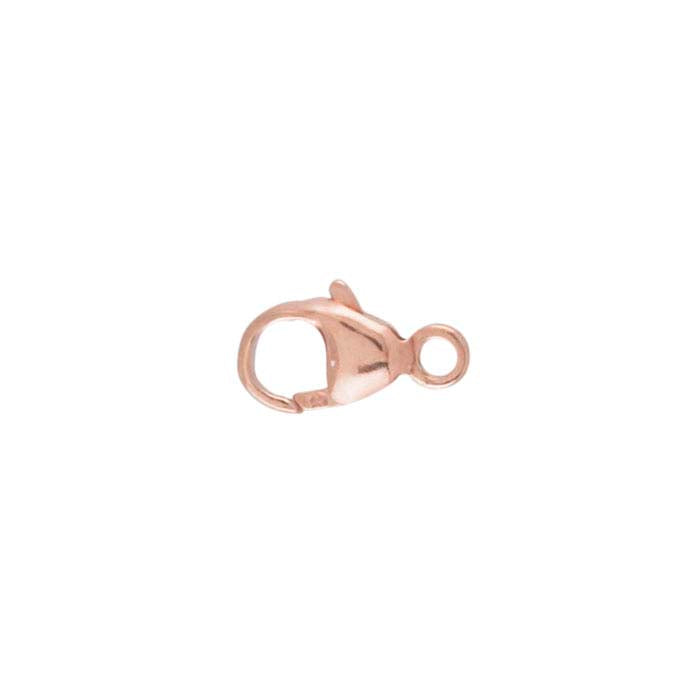 Chiusura a moschettone a goccia 14/20 in oro rosa riempito 9,3 x 4,5 mm con anello chiuso