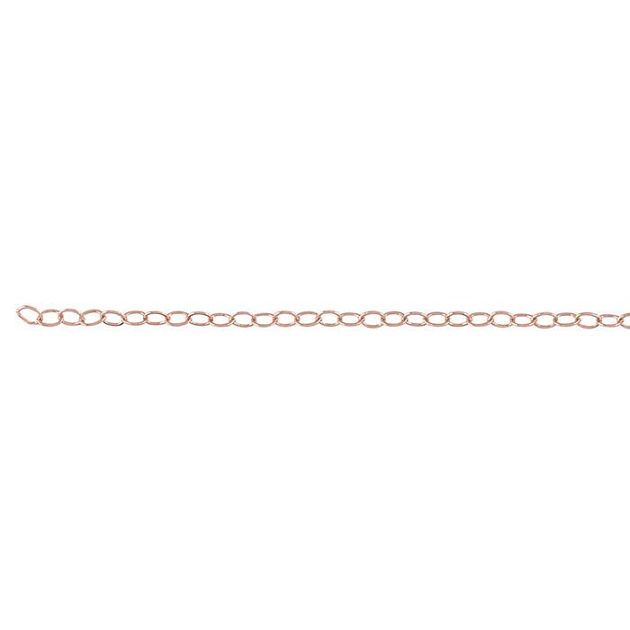 14/20 Rose Gold-Filled 1.5mm Flat Oval Cable Chain, 3.05 m. Spool