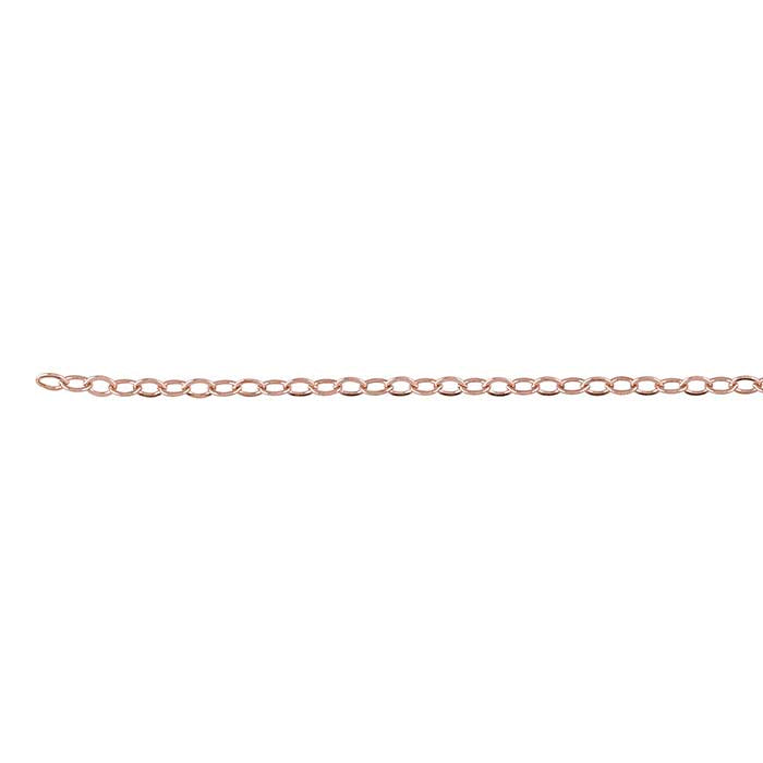 14/20 Roséguld-fylld 1,6 mm platt oval kabelkedja, 3,05 m. Spole