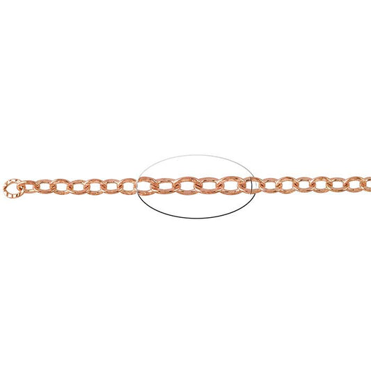 Catena a cavo piatta ovale sagomata in rame 4,7 mm, bobina da 6,1 m.