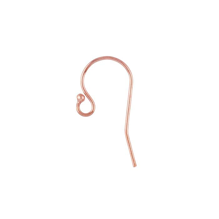 14/20 Filo per Orecchini in Oro Rosa Placcato con Anello e Estremità a Pallina