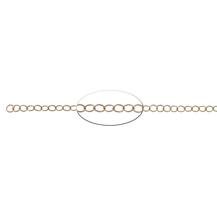 Bronze 3.6mm Flat Cable Chain, 6.1 m. Spool