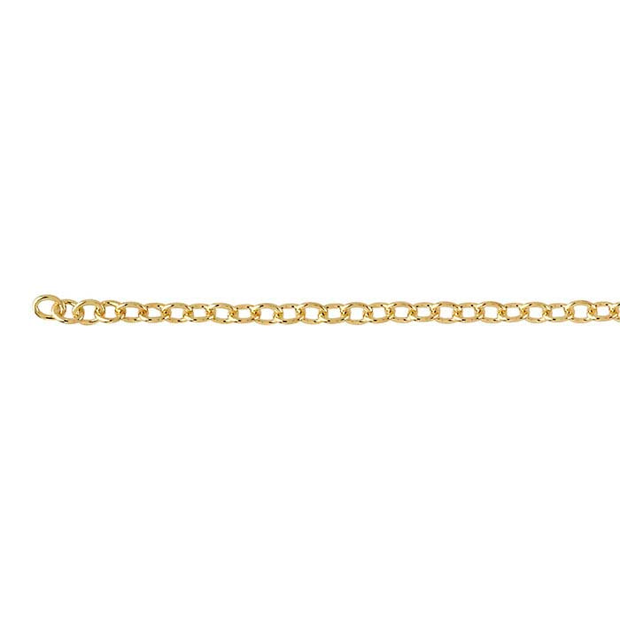 Brass Yellow Gold-Plated 1.6mm Cable Chain, 6.1 m. Spool
