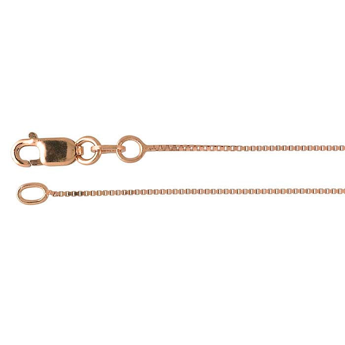 14K Rose Gold 0.6mm Venetian Box Chain
