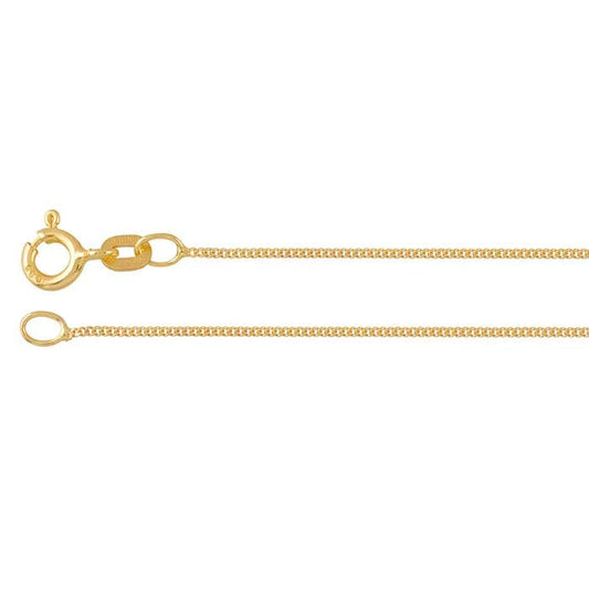 14K Gelbgold 0,7mm Extra-feine Diamantschliff Flachpanzerkette