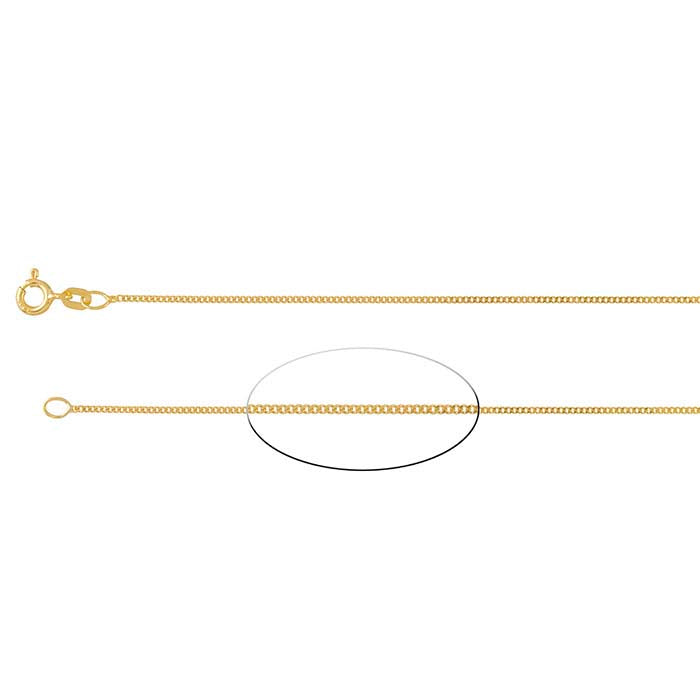 14K Yellow Gold Diamond-Cut Curb Chain