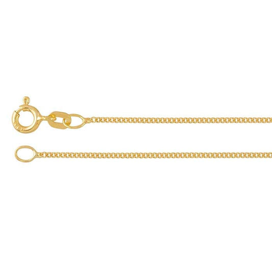 14K Yellow Gold Diamond-Cut Curb Chain