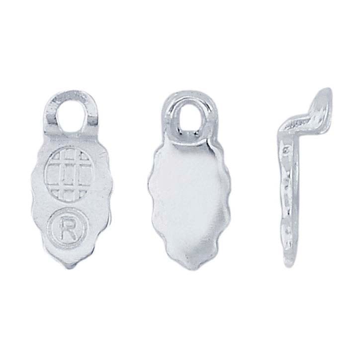 Zinc Silver-Plated Leaf-Shaped Glue-On Bail
