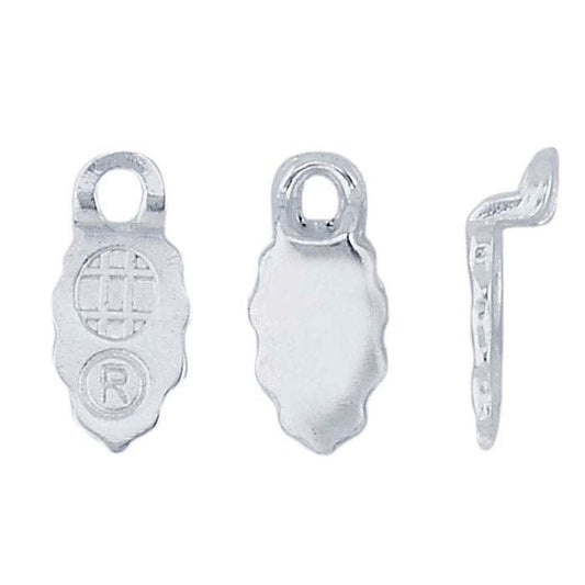 Zinc Silver-Plated Leaf-Shaped Glue-On Bail