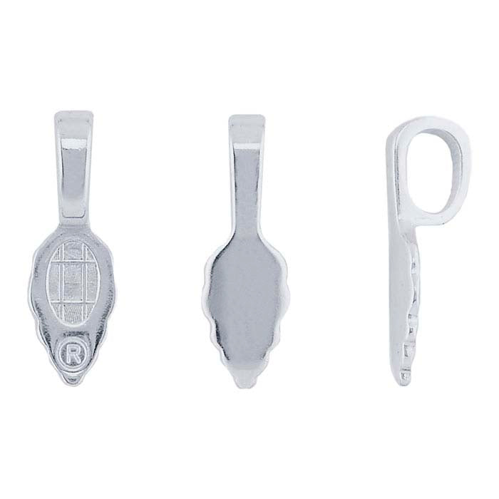 Silver-Plated Base Metal Leaf Glue-On Bail