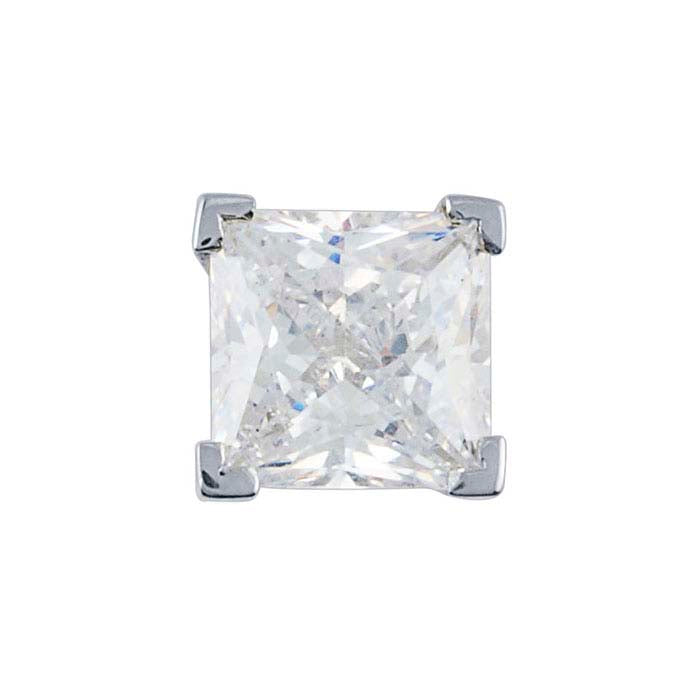 14K White Gold Princess V-Prong Basket 4-Prong Settings with Peg