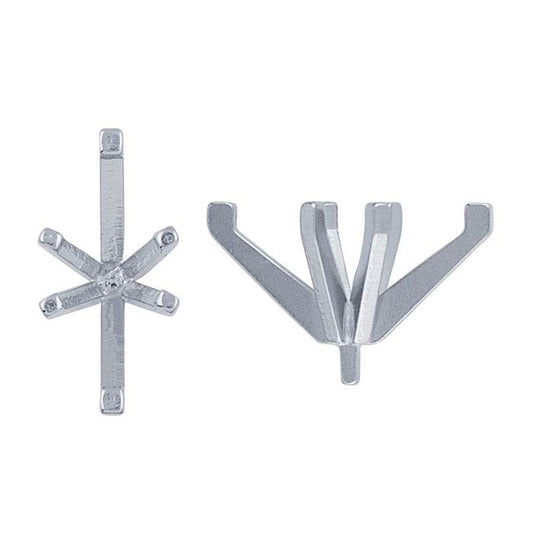 Montatura a 6 griffe con perno in oro bianco 14K, marquise 7,5 x 3,5 mm