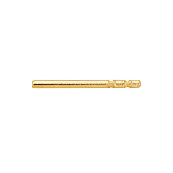 14K Yellow Gold 0.033" x 7/16" Double Notched Bullet-Style Friction Ear Post