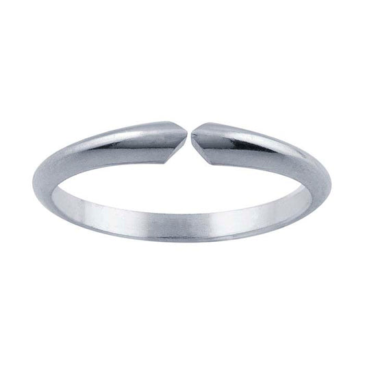 14K White Gold Lightweight Half-Round Pinched Ring Shank