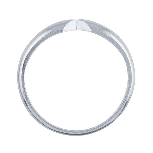 14K White Gold Lightweight Half-Round Pinched Ring Shank