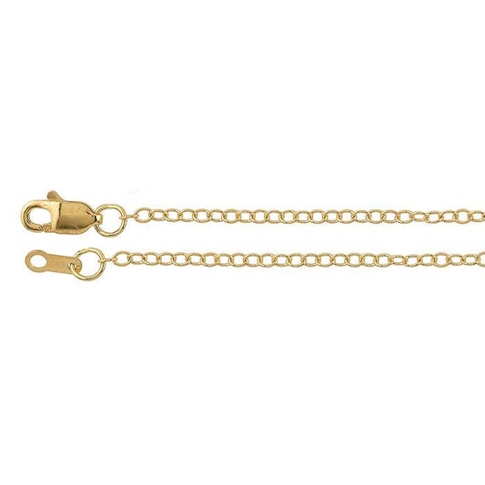 18K Yellow Gold 1.5mm Oval Cable Chain