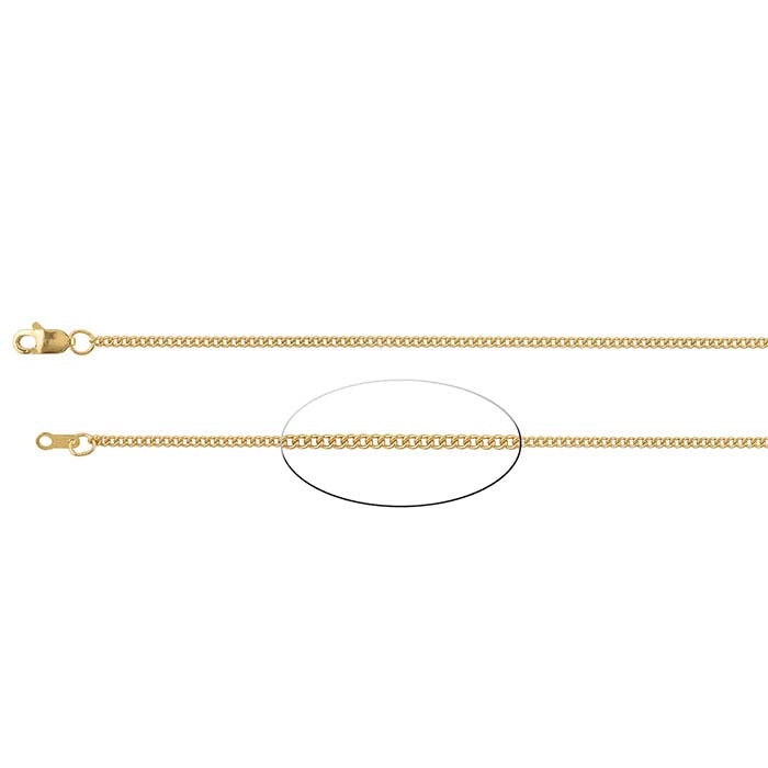 18K Yellow Gold 1.5mm Curb Chain
