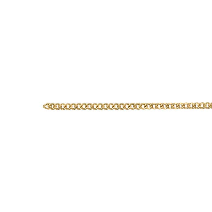 18K Yellow Gold 1.5mm Curb Chain, By the Inch