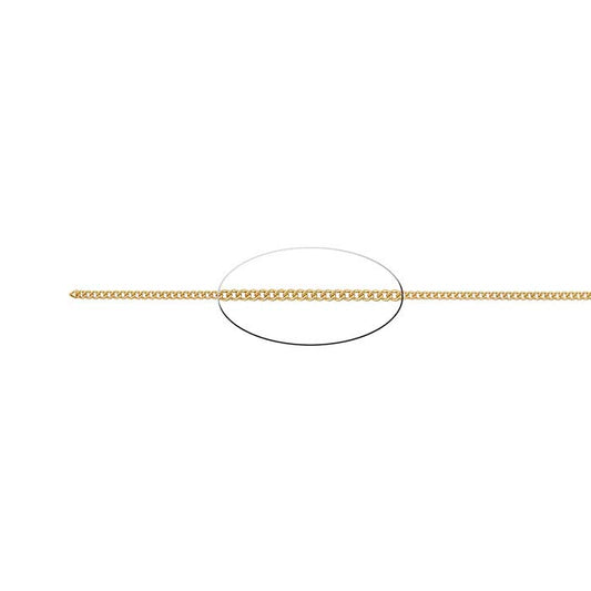 18K Yellow Gold 1.5mm Curb Chain, By the Inch
