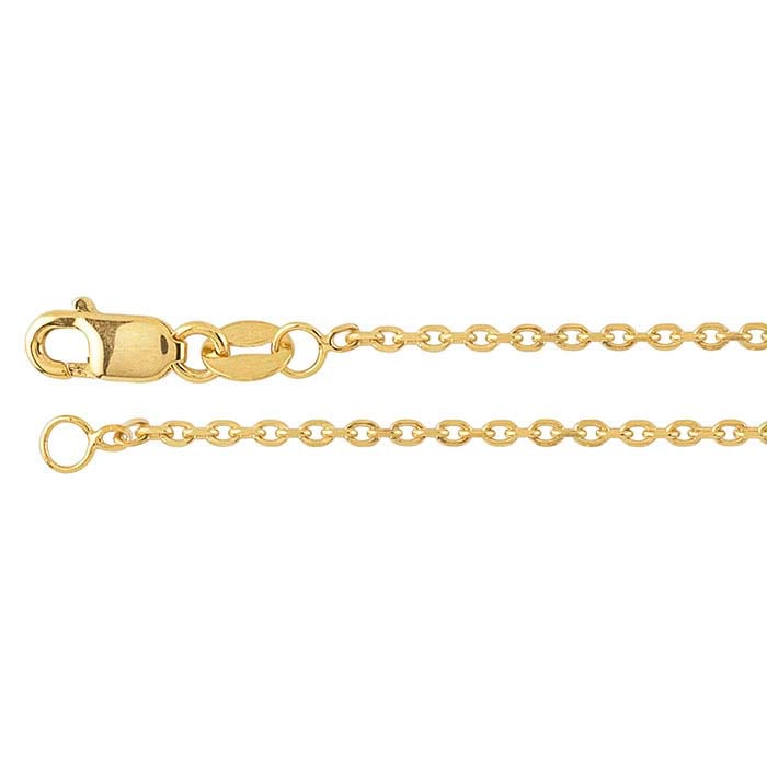 14K Yellow Gold Beveled Oval Cable Chain