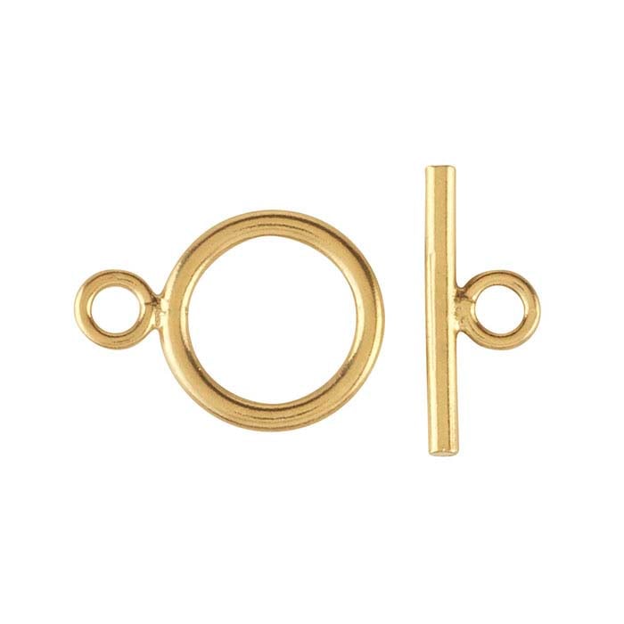 Chiusura a T con estremità piatta 14/20 in oro giallo riempito da 12,2 mm