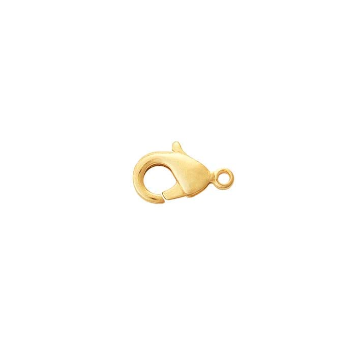 Moschettone a goccia in ottone 12 x 6,7 mm con anello chiuso