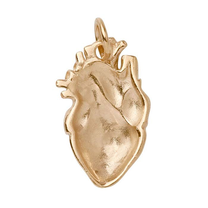Bronze Anatomical Heart Charm