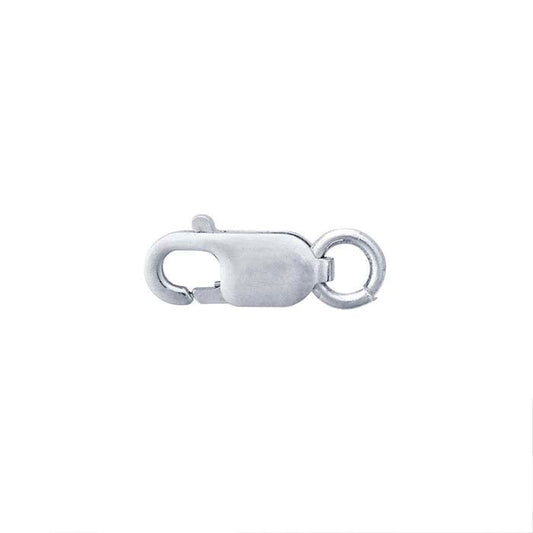 Chiusura a moschettone ovale leggera in oro bianco 14K 10,5 x 4,2 mm con anello aperto