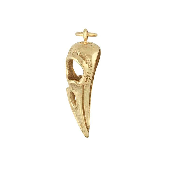 Bronze 3D Bird Skull Pendant
