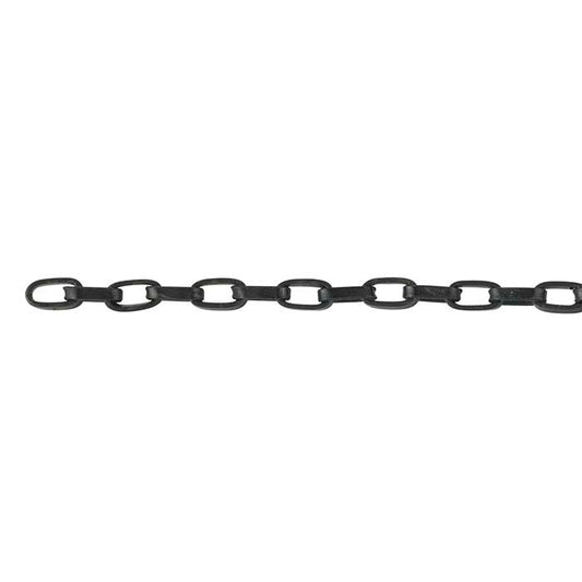 Steel Matte Black-Finished 2.7mm Flat Oval Cable Chain, 6.1 m. Spool
