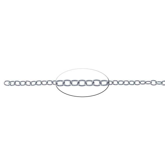 Rostfritt stål 3,3 mm oval kabelkedja, 6,1 m. rulle