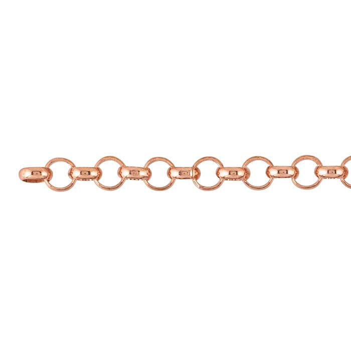 Copper 5.2mm Oval Rolo Chain, 6.1 m. Spool