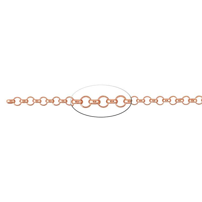 Copper 5.2mm Oval Rolo Chain, 6.1 m. Spool