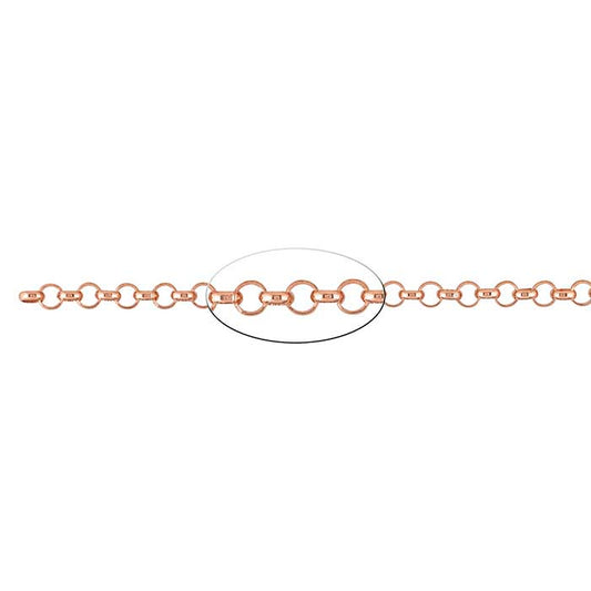 Copper 5.2mm Oval Rolo Chain, 6.1 m. Spool