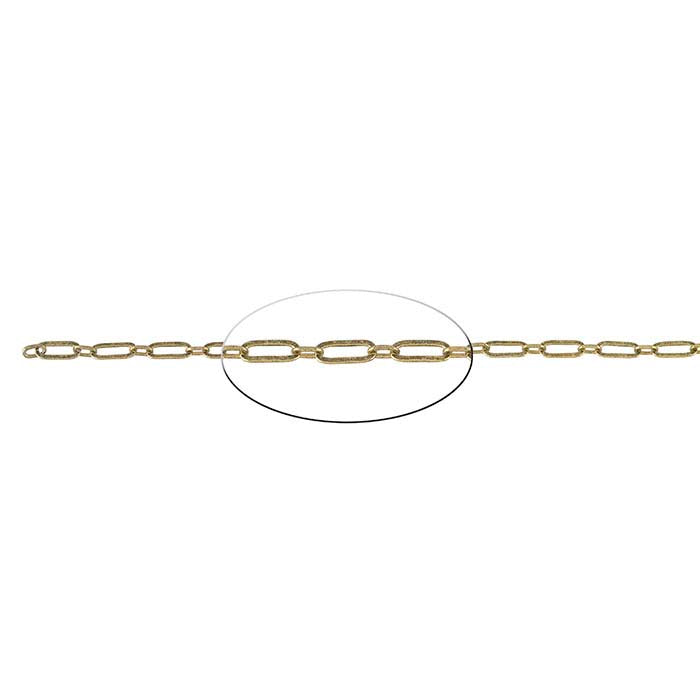 Mässing Antikfinish 2,8 mm Flat Lång & Kort Kedja, 6,1 m Spole