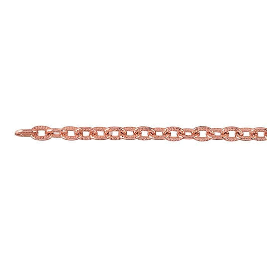 Koppar 3,4 mm Mönstrad Platt Oval Kabelkedja, 6,1 m Spole