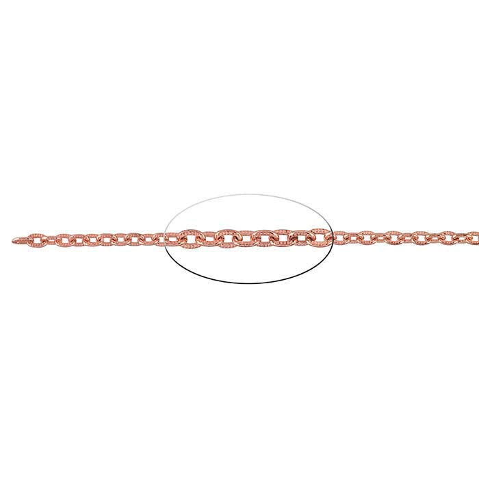 Catena a cavo piatta ovale sagomata in rame 3,4 mm, bobina da 6,1 m.