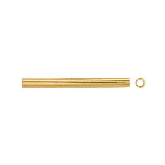14/20 Geltono Aukso Užpildytas 12 x 1 mm Vamzdelio Karoliukas