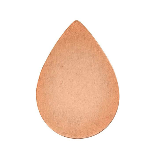 Copper 35 x 24mm Teardrop Stamping, 0.51mm