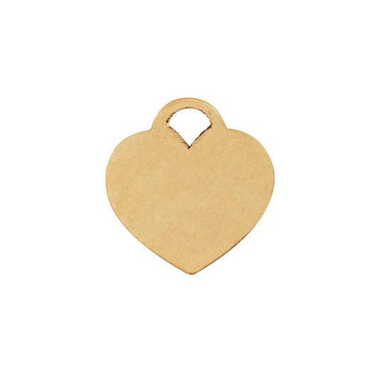 Étiquette en forme de cœur 14/20 en or jaune rempli 12,5 x 11,9, 0,51 mm