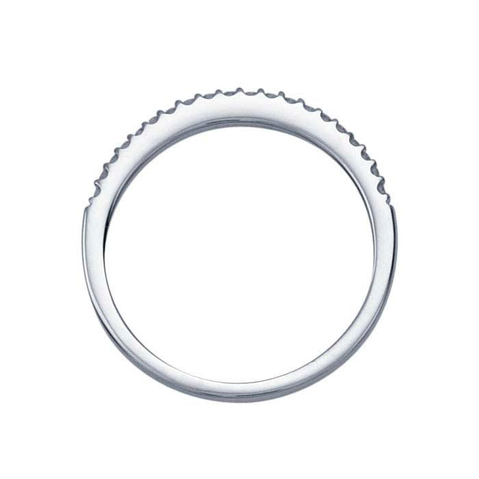 14K White Gold Diamond-Set Wedding Band