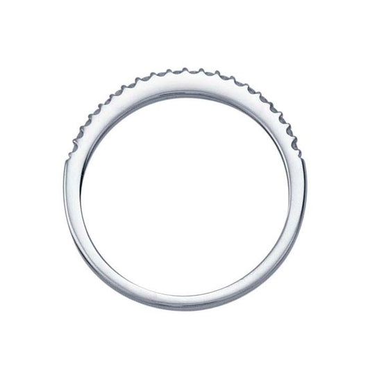 14K White Gold Diamond-Set Wedding Band